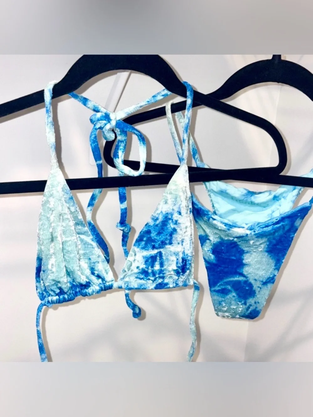 Frankie’s Bikinis | Tie-Dye | Triangle Bikini Set | Velvet String | Top Bottom